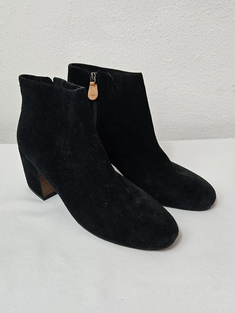 Gentle Souls Blaine Black Suede Ankle Boots with Block Heel - Women Size 9.5M